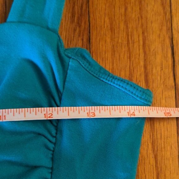 Like NEW Express Sexy Stretch Teal Strappy Women's Top with shelf bra - Picture 9 of 9